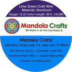 Mandala Crafts 12 Gauge Lime Green Anodized Aluminum Craft Wire, 60 FT | Colored - Image 3