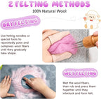 1.76oz Wool Roving: Needle Felting Wool White Roving Wool Felting Supplies Pure - Image 8