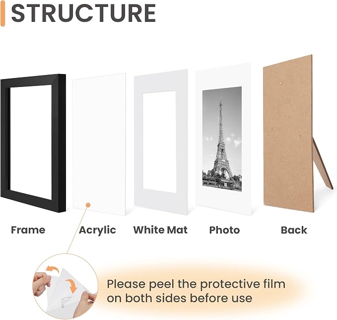 upsimples 5x7 Picture Frame, Photo Collage Wall Decor Set of 10, Wall or - Image 4
