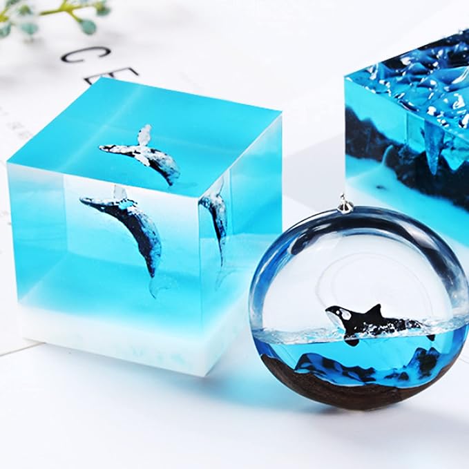 Woohome 20 PCS 3D Mini Jellyfish Mini Whale Resin Mould Filler Resin Casting - Image 2