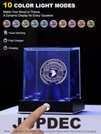 JupDec Cordless LED Challenge Coin Display Case, Autograph Coin Showcase - Image 4