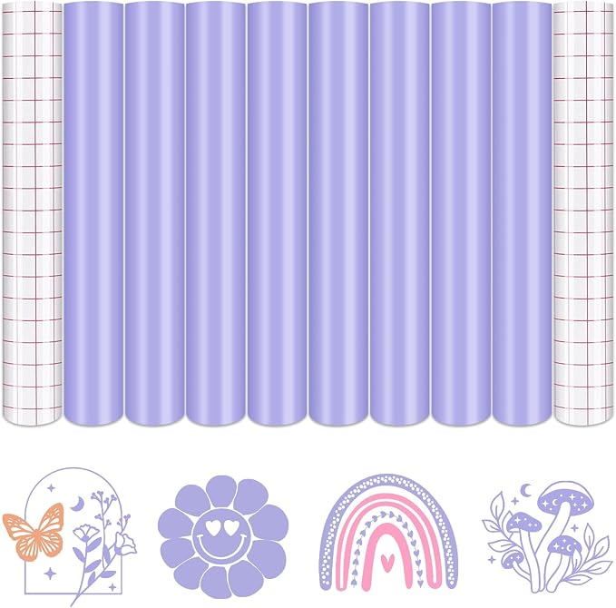 Tintnut Boho Permanent Vinyl 8 Sheets 12x10in Pastel Purple Adhesive Vinyl | by Tintnut