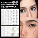 2100Pcs Self Adhesive Pearls and Rhinestone Sticker, Stick on Rhinestone Hair - Image 2