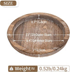 Hanobe Wooden Tray for Coffee Table, Decorative Round Candle Holder Plate | - Image 3