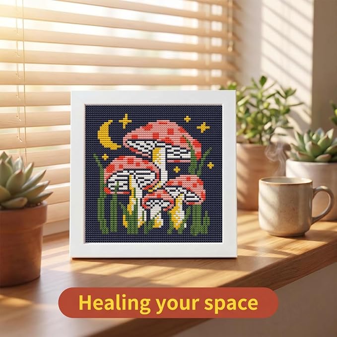 WUSARPLY Mushroom Stamped Cross Stitch Kits - Image 9
