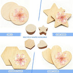 50PCS Wooden Hexagonal, Made of Basswood, 4 Inch Unprocessed Wood Pieces - Image 7