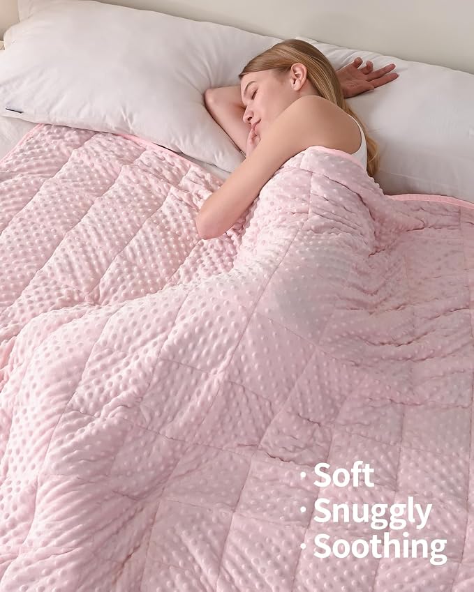 Mr. Sandman Weighted Blanket for Adults, Minky Dots Heavy Blanket for Woman - Image 2