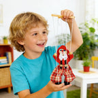 6 Pack Wooden Marionette Puppets Clown Pull String Puppets Movable Hands and - Image 5