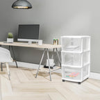 HOMZ Drawer Tower, 3-Tier Rolling Storage Cart - Image 2