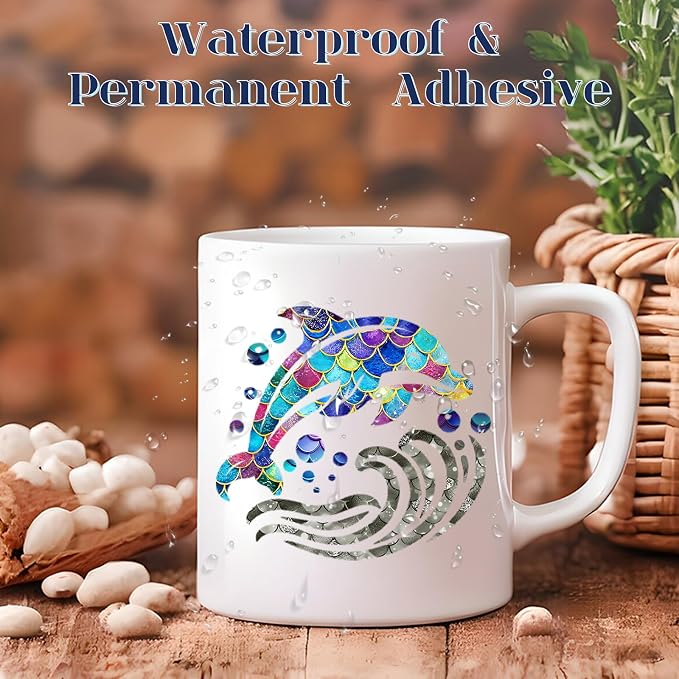 Fish Scale Patterned Permanent Adhesive Vinyl 12 Sheets 12'' x 10'' | Mermaid - Image 5
