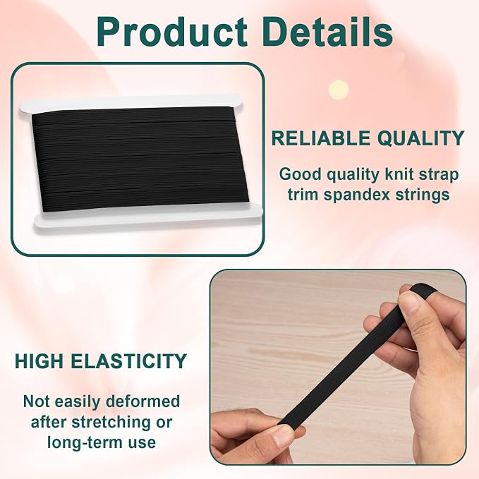 Airisoer 3/8 Inch Elastic Band for Sewing, 12 Yard High Elasticity Sewing - Image 3