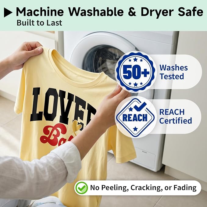TECKWRAP Heat Transfer Vinyl for T-Shirts, 50+ Washes, REACH Certified & Dryer - Image 4