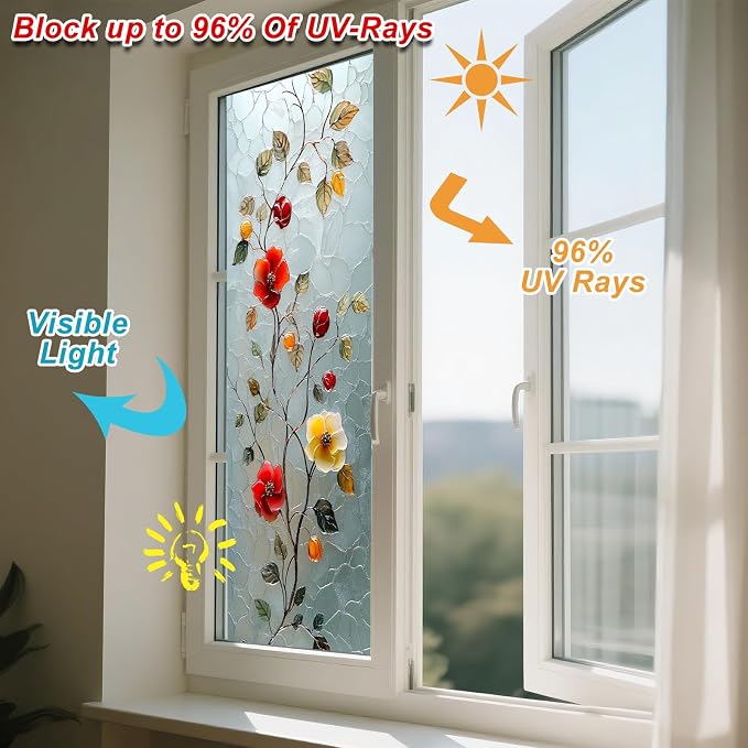 IVN Stained Glass Window Film Privacy Window Film Static Cling Window Film - Image 4