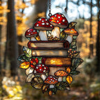 Forest Stack of Books Acrylic Suncatcher Stained Glass Effect Window Car by AVAGAN