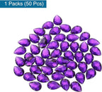 MECCANIXITY 50PCS Flat Back Acrylic Teardrop Gems 13x18mm Artificial Rhinestones - Image 3