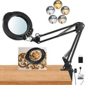12X Magnifying Glass with Light and Stand, Upgrade Real Glass Magnifying lamp by Yondlax