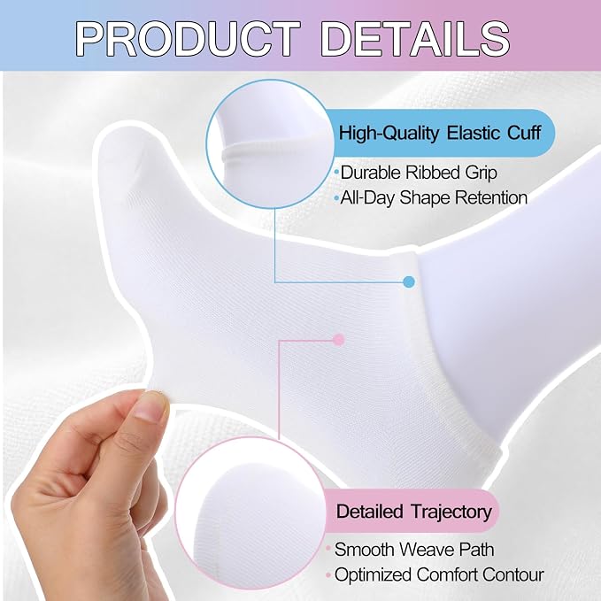 Syhood White Cotton Crew Socks for Tie dye Party Casual Soft Cushion Novelty - Image 3