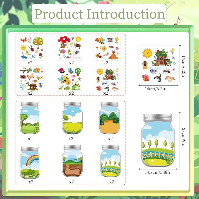 24PCS Insects Stickers Crafts Make Your Own Jar Sticker | Make Your Own Craft - Image 2