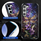 for Samsung Galaxy S23 Plus Case, Stained Glass Dragonfly Pattern Glossy 2 in 1 - Image 6