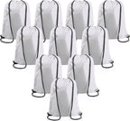 BeeGreen White Drawstring Backpack Bags Bulk 10 Pack X-Large 22.4" L x 17.5" W by BeeGreen
