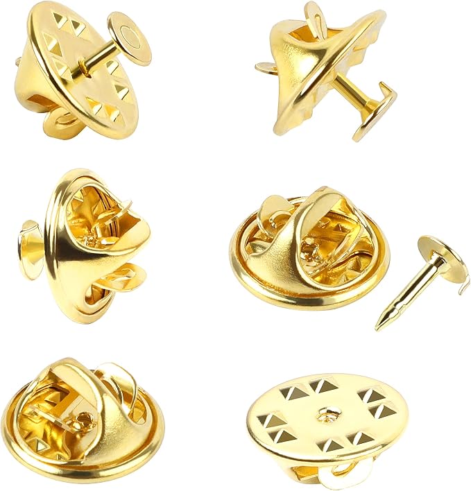 JANYUN 120 Pairs Butterfly Clutch Tie Tacks Safty Secure Pin Back | Gold Holder by JANYUN