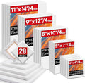 Stretched Canvas for Painting, 20 Packs Primed Blank Canvases, Very Good for by ESRICH
