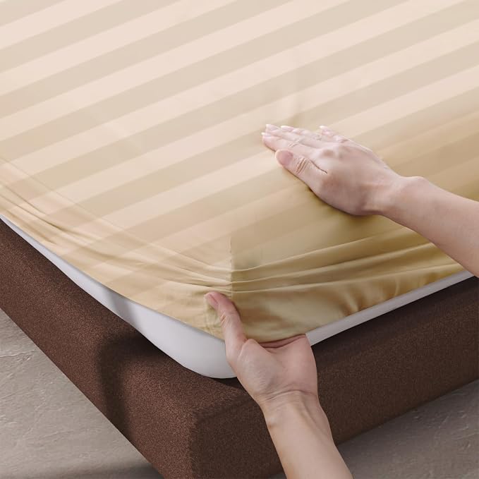 100% Egyptian Cotton Fitted Sheet Twin Size, 600 Thread Count, Single Fitted - Image 5