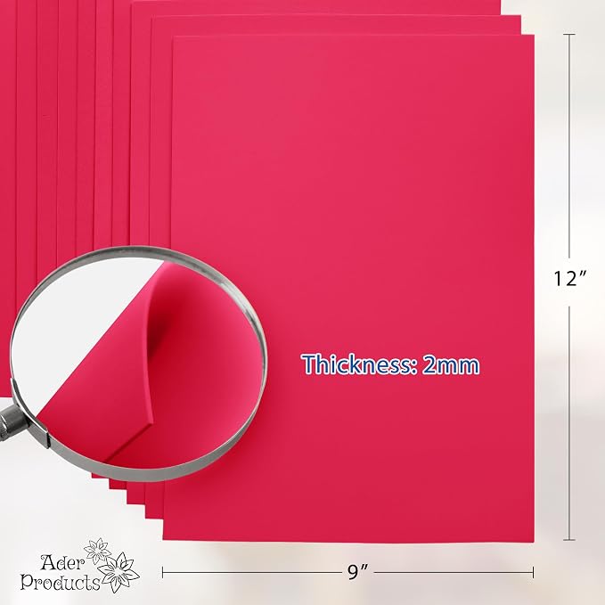 Hot Pink EVA Foam Sheets for Crafts, 9 x 12 Inch, 2mm Thickness, 15 Pack – - Image 2
