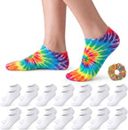 Syhood White Cotton Crew Socks for Tie dye Party Casual Soft Cushion Novelty - Image 8