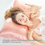 BEDELITE Satin Pillowcase with Zipper, Coral Pillow Cases Queen Size Set of 2 - Image 4