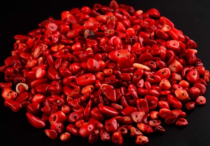 Natural Chip Stone Beads Red Coral 5-8mm About 400 Pieces Irregular Gemstones - Image 2