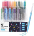 Grabie Set of 42 Glitter Gel Pens Set, 1.0mm Fine Tip Gel Pens by Grabie