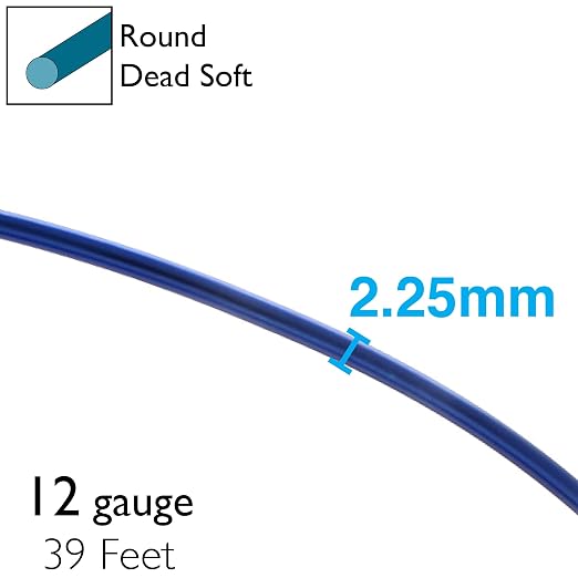 The Beadsmith Anodized Aluminum Wire – 12 Gauge – 39 feet – Blue Color – - Image 4
