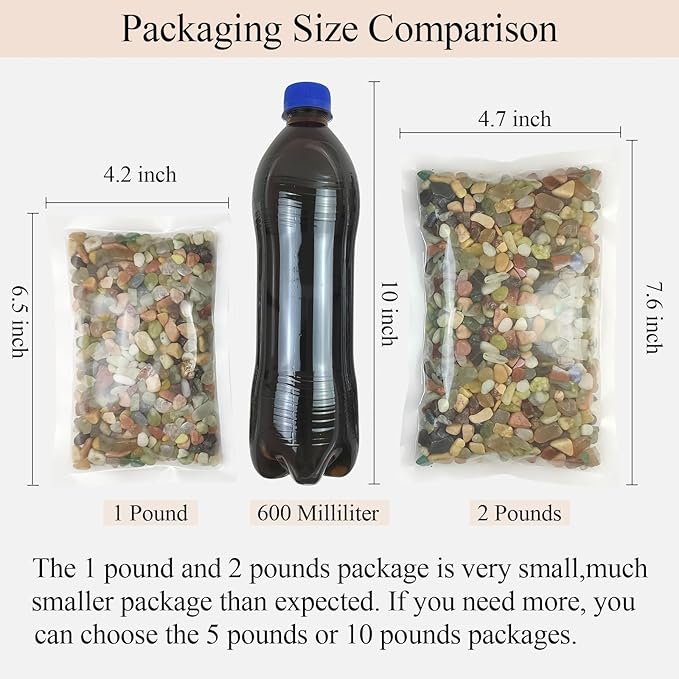 FANTIAN 2 Pounds Pebbles for Plants, 3/8 Inch Succulent Rocks, Decorative - Image 4