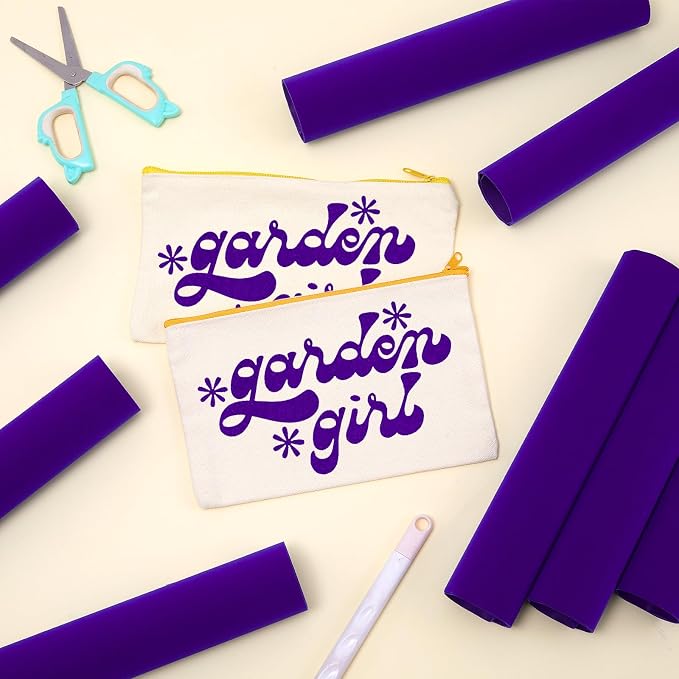 HTVSTD Hot Purple Flock HTV Heat Transfer Vinyl 8pcs 12×10in | Colorful Flock - Image 6