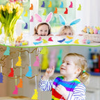 200 Pieces Bunny Paper Cutouts Easter Bulletin Board Decorations Colorful Bunny - Image 4