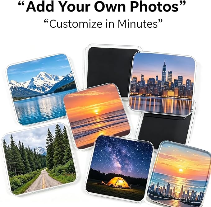 DIY Photo Fridge Magnet Kit, 25 Clear Acrylic Magnet Blanks - Image 2