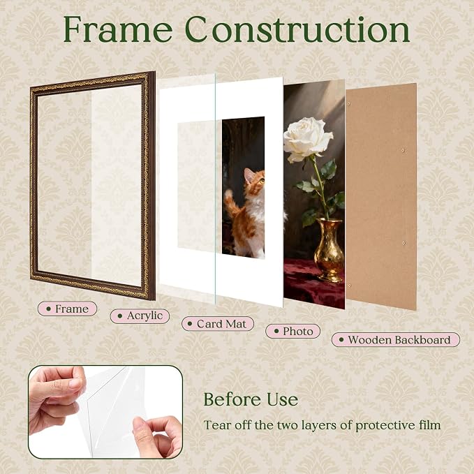 TWING 11x14 Picture Frame, Ornate Vintage 11x14 Photo Frame, 1 Pack | Vintage - Image 3