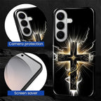 for Samsung Galaxy S26 Case, Cool Cross Pattern Glossy 2 in 1 Shockproof Bumper - Image 5