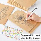 feela 8 Pack Unlined Kraft Paper Notebooks, Blank Journal Note Pad - Image 3