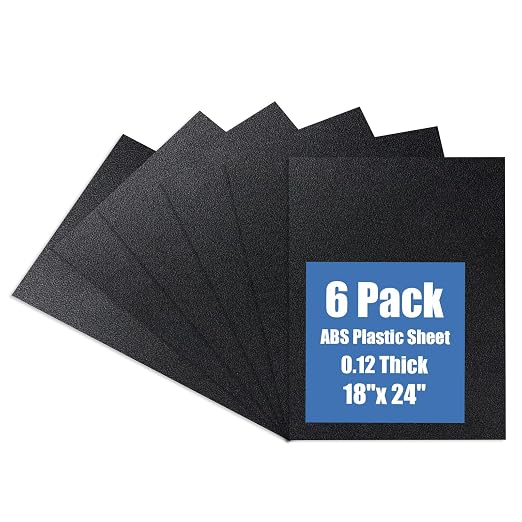 Plastic Sheet 18" x 24" x 0.125", Abs Plastic Sheets 6 Pack by KINLINK