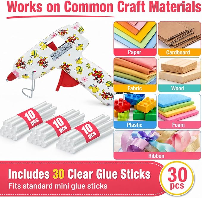 Mini Hot Glue Gun Kit with 30 Glue Sticks and Carrying Case, 15W Fast - Image 4