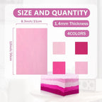 Jtnohx Soft Felt Sheets, 8x12 inches Assorted Craft Felt Fabric, 1.4mm Thick - Image 3