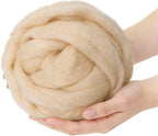 Felting Wool for DIY Craft, Needle Felting Wool Creamed Corn, 3.4oz Wool Roving by %22VNAKER%22+Flagship