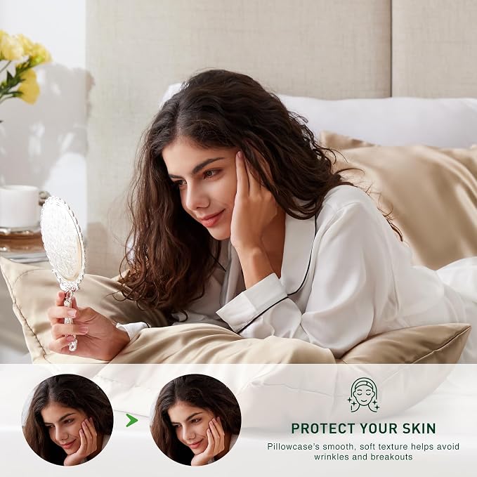 Love's cabin Satin Pillowcase Set of 2 Queen Size 20x30, Cooling Pillow Covers - Image 3