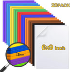 MEARCOOH 20pack 10 Colors Self Adhesive Foam Sheets 6x9 Inch 2mm, Sticky Eva - Image 2