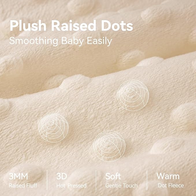 Fleece Baby Sleep Sack 12-18 Months with Plush Dots 1.5 Tog Baby Wearable Blanket with 2-Way Zipper Warm Sleeping Sack for Toddler Infant - Large, Coffee