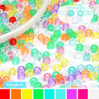 1000+ Pieces Clear Pony Beads Bulk, 9 Colors 6x9mm Transparent Acrylic Bead - Image 2