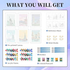 6 Pack Paint by Numbers Kit for Adults Beginner, City Landscape Adult Paint by - Image 5