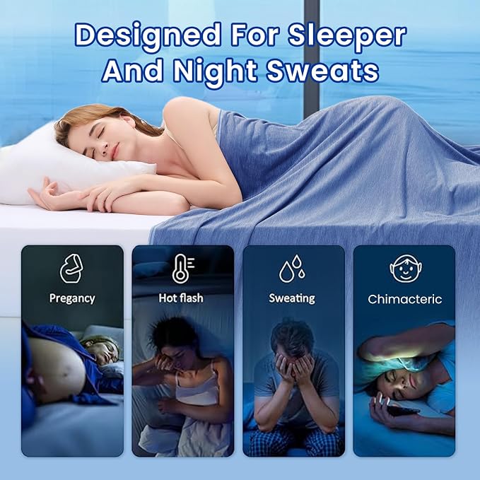 TOPCEE Cooling Blanketfor Night Sweats Absorbs Heat to Keep Adults, Children - Image 4